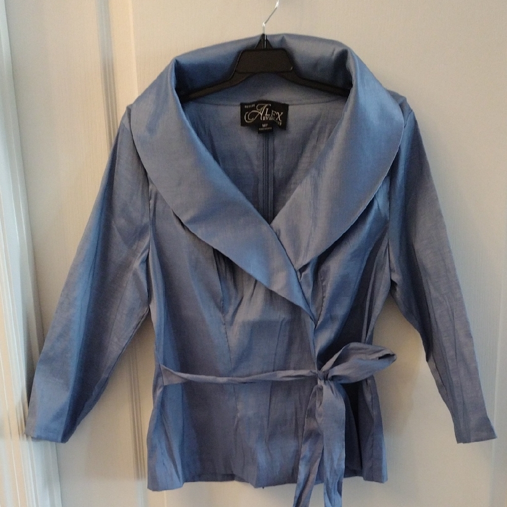 Alex Evenings Stretch Taffeta 3/4 Sleeve Formal Blouse. Size MP - Picture 2 of 8